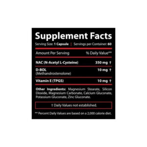 Core Labs X D-Bol Nac N-acetyl l-cysteine Bulk Up King 60 caps - Görsel 2