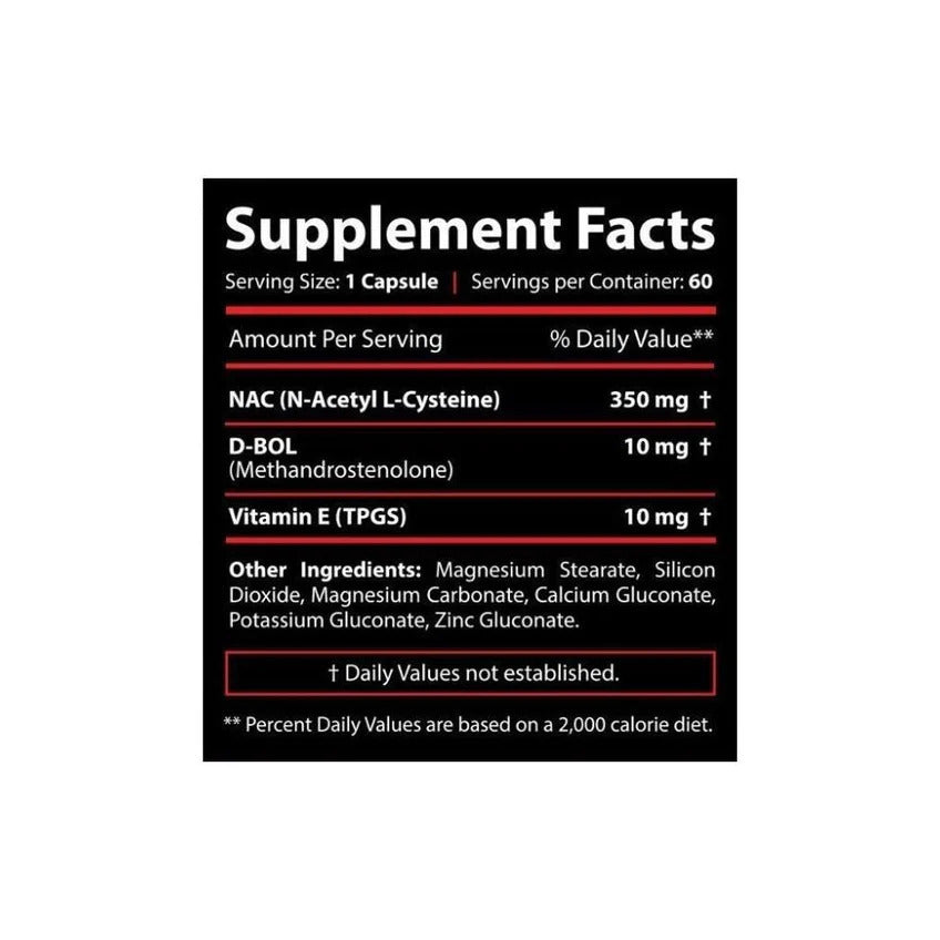 Core Labs X D-Bol Nac N-acetyl l-cysteine Bulk Up King 60 caps