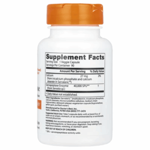 Doctor's Best Serrapeptase 40,000 SPU Gut Health Sinus Health 90 Veggie Caps - Görsel 2