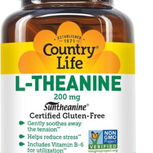 Country Life Suntheanine L-Theanine Stress Relief Inositol Focus & Better Sleep Brain & Cognitive