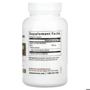 Real Mushrooms Lions Mane Mushroom Cognition Brain Cognitive 120 Caps