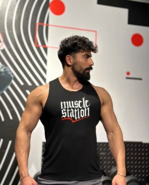 Muscle Station Street Gym Workout Atlet Siyah