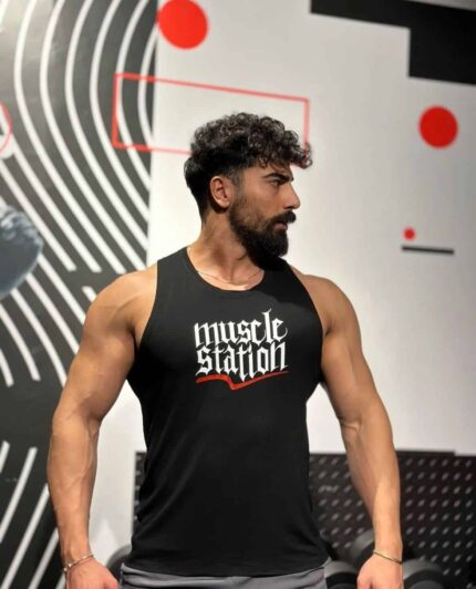 Muscle Station Street Gym Workout Atlet Siyah