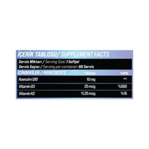 GRIMSUPPS D3 K2 CORE PLATINIUM 60 SOFTGEL - Görsel 2