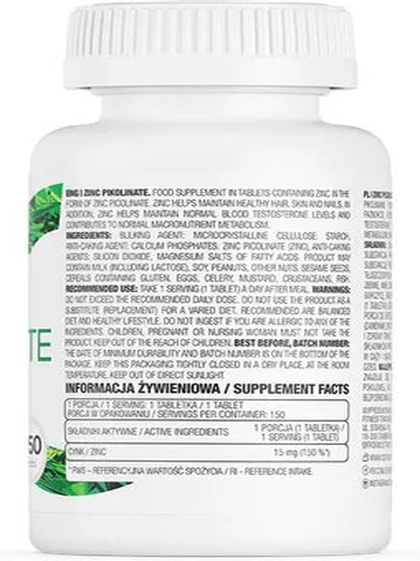 OstroVit Zinc Çinko Picolinate 150 tablet - Görsel 3