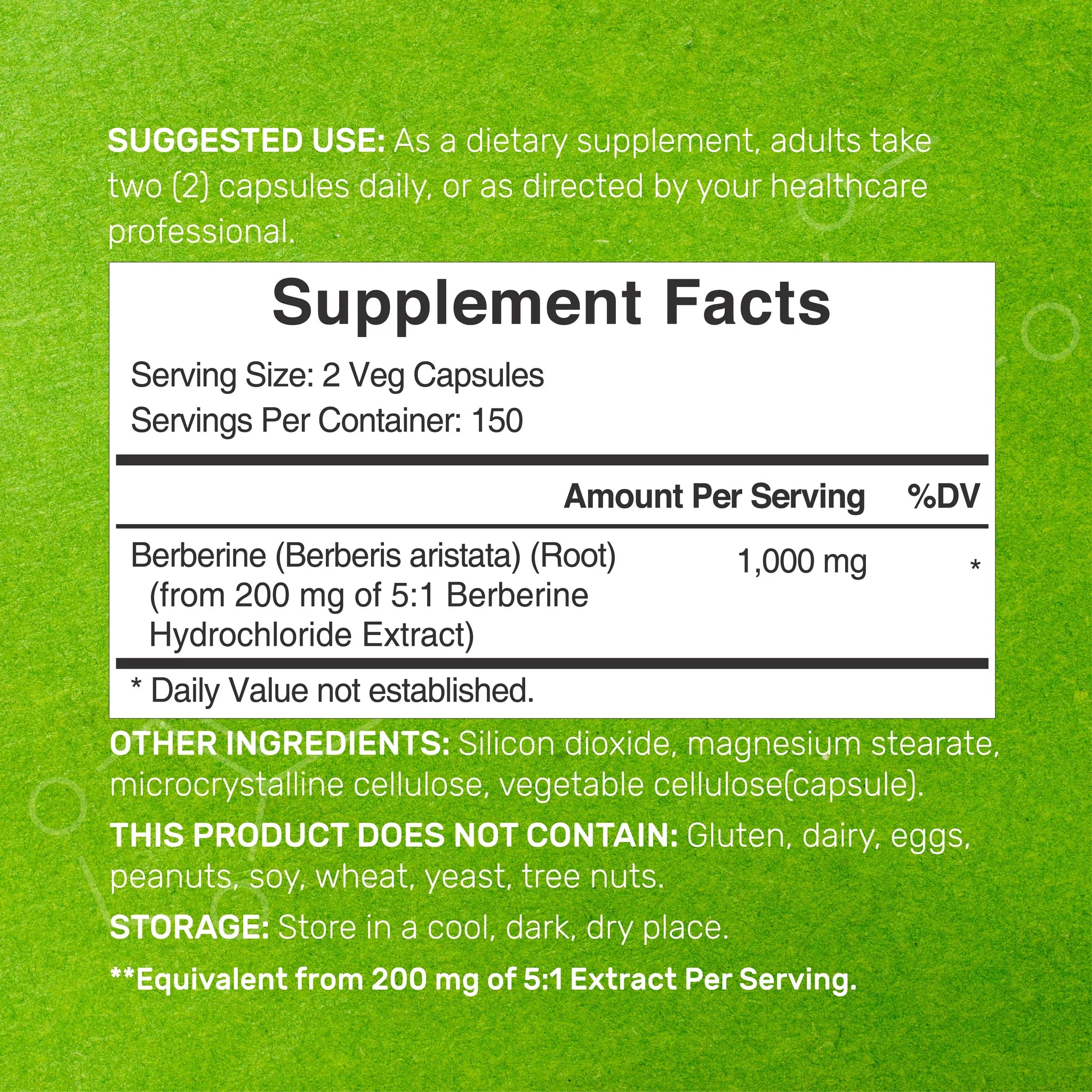 Deal Supplement Berberine 1000mg Per Serving 300 Veggie Caps - Görsel 2