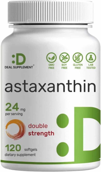 Deal Supplement Astaxanthin Antioksidan Brain Health Eyes Skin Anti-Aging 12mg 240 Mini Softgels