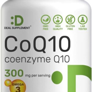 DEAL SUPPLEMENT CoQ10 Bioavailable Coenzyme Ubiquinon Omega 3 Heart Energy Brain Health Antioxidant Support 240 Caps