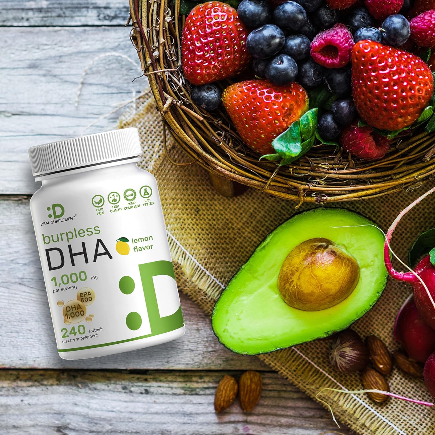 Deal Supplement DHA EPA Omega 3 Fish oil Brain Heart & Joint Health 240 Softgels