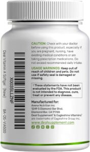 DEAL SUPPLEMENT Vitamin A 25000 IU 500 Coconut Oil Fish Liver Oil Vitamins for Eye Immune & Skin Health - Görsel 2