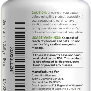 DEAL SUPPLEMENT Vitamin A 25000 IU 500 Coconut Oil Fish Liver Oil Vitamins for Eye Immune & Skin Health