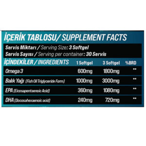 Grimlabs DEEPBITE TRIGLYCERİDE OMEGA-3 BALIK YAĞI 1000mg EPA DHA 90 Soft Jel