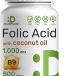 DEAL SUPPLEMENT Folic Acid 1000 mcg Oil Bioavailable Prenatal Vitamin B9 500 Softgels