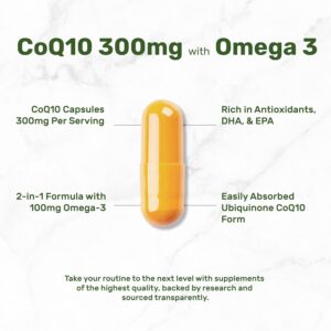 DEAL SUPPLEMENT CoQ10 Bioavailable Coenzyme Ubiquinon Omega 3 Heart Energy Brain Health Antioxidant Support 240 Caps