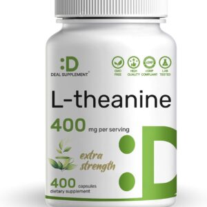 Deal Supplement L-Theanine 400mg Extra Strength Amino Acids for Focus & Relaxation Support 400 Caps
