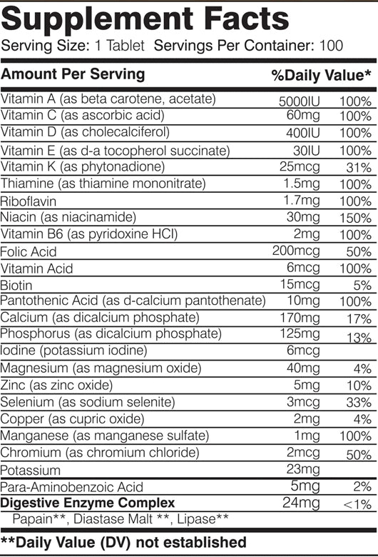 Dexter Jackson MultiVitamin 100 Tablet - Görsel 3