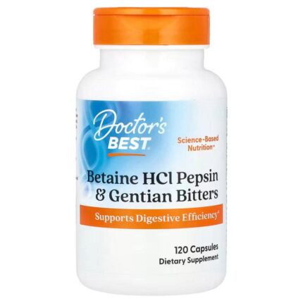 Doctor's Best Betaine HCl Pepsin & Gentian Bitters Gut Digestive Health 120 Capsules