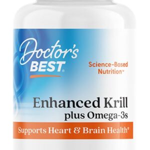 Doctors Best Enhanced Wild Antarctic Krill Oil Omega 3s Brain Health Phospholipids astaxanthin 60 Softgels
