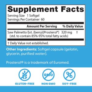 Doctor's Best Saw Palmetto Prostate Health Standardized Extract 320 mg 60 Softgels - Görsel 3
