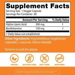 Doctor’s Best Doctor’s Best Benfotiamine 150 + Alpha Lipoic Acid 300 60 Veggie Capsul