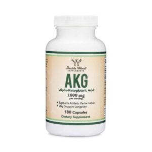 DOUBLE WOOD AKG Alpha Arginine Ketoglutaric Acid Nitric Oxide 180 Caps