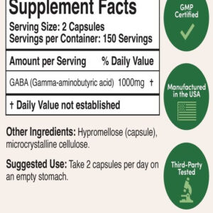 Double Wood Gaba 1000 mg 300 Capsul. USA Version
