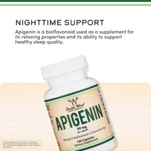 Double Wood Apigenin Bioflavonoid Found in Chamomile Tea for Relaxation, Sleep 120 Caps - Görsel 2