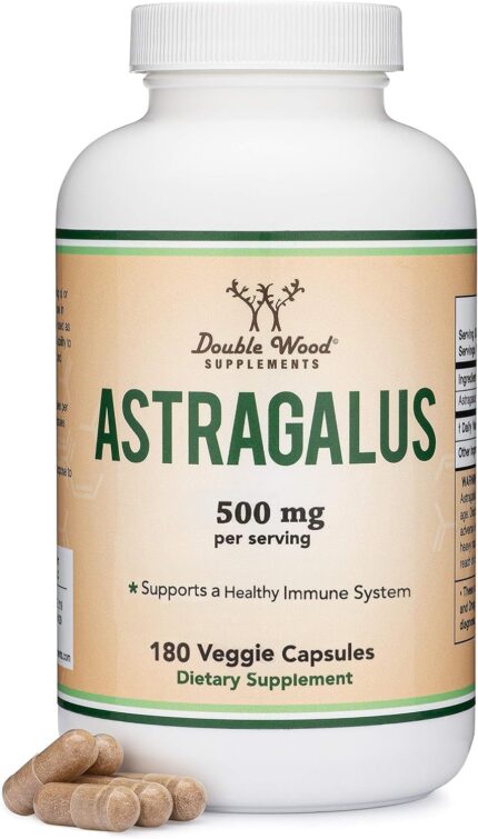 Double Wood Immune Support Boosting Astragalus 500mg 180 Caps