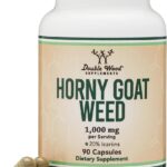 Double Wood Horny Goat Weed Men Women Max Strength Epimedium Male Enhancing 1,000mg 90 Caps
