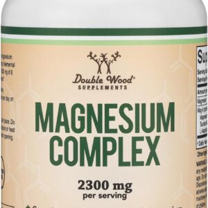 Double Wood Magnesium Complex Citrate Bisglycinate Taurate Malate L-Aspartate Orotate and Ascorbate 180 Caps