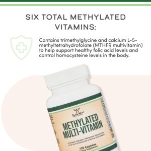 DOUBLE WOOD Methylated Multivitamin B Complex B6-B12 with TMG 120 Caps - Görsel 2