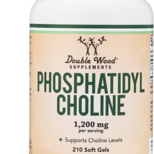 Double Wood Phosphatidylcholine Sunflower and Soy Lecithin Brain Health 1,200mg – 210 Softgels