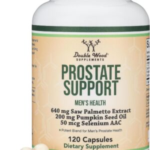 Double Wood Prostate Support Saw Palmetto Pumpkin Seed Oil Selenium 120 Caps