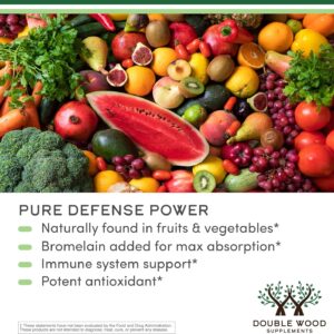 Double Wood Quercetin with Bromelain 1,200mg Immune Health Men and Women 120 Caps