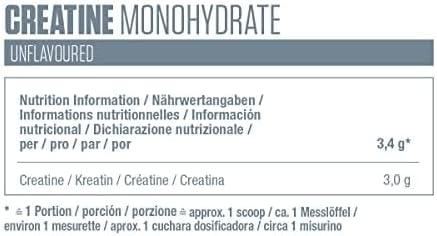 Dymatize Creatine Monohydrate Unflavoured Powder 500g – 100% Creapure Creatine