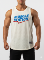 Muscle Station Ribanalı (Fitilli) Pamuklu Krem Spor Atlet