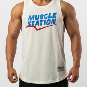 Muscle Station Ribanalı (Fitilli) Pamuklu Krem Spor Atlet