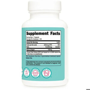 Nutricost Women Biotin With Folate & Marine Collagen Hair Skin & Nails 10,000 mcg 120 Capsules - Görsel 2