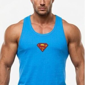 Superman Baskılı Fitilli Beast Mode Mavi Atlet