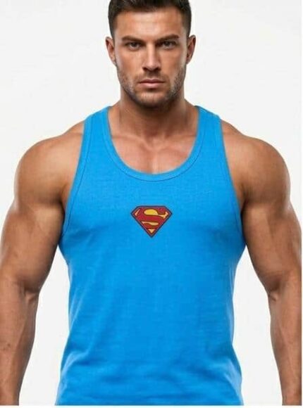 Superman Baskılı Fitilli Beast Mode Mavi Atlet