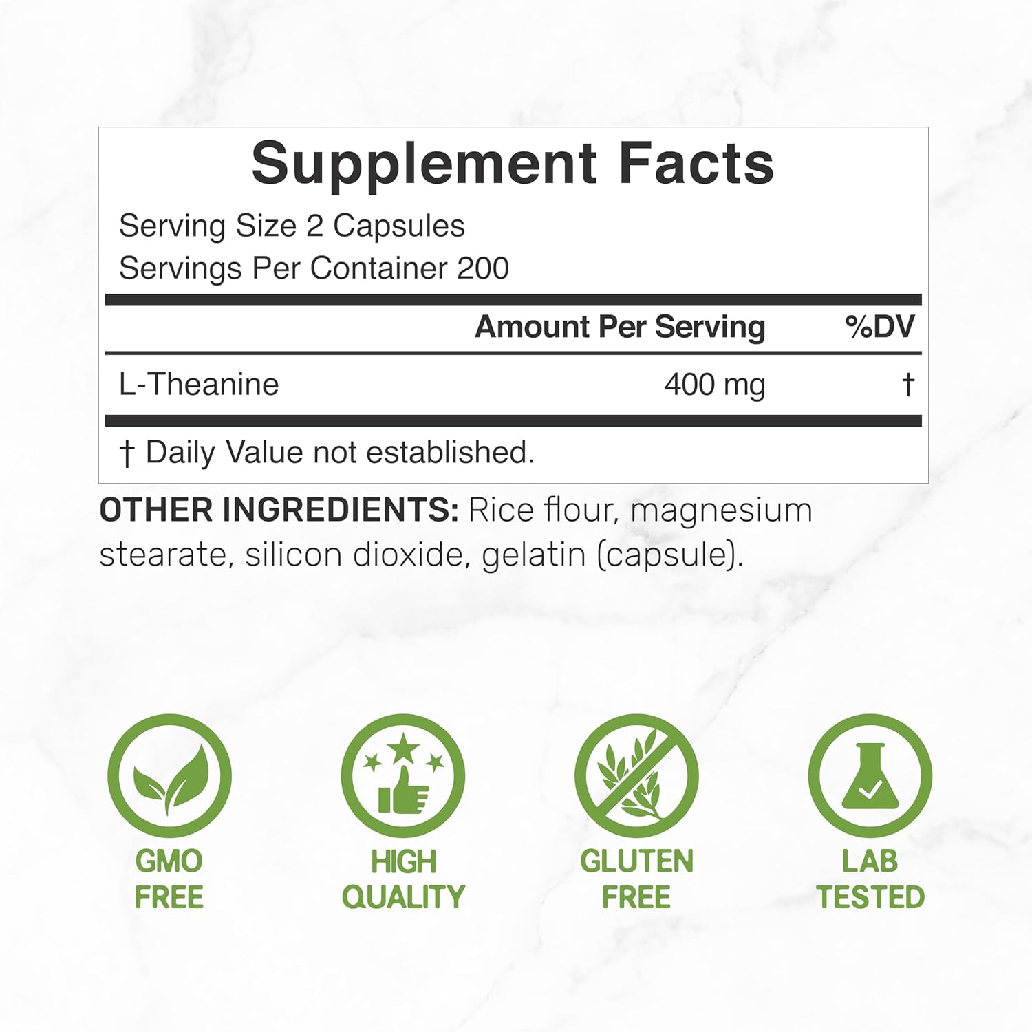 Deal Supplement L-Theanine 400mg Extra Strength Amino Acids for Focus & Relaxation Support 400 Caps