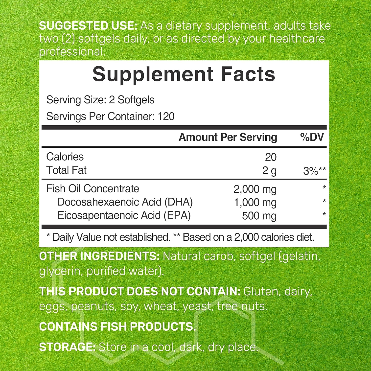 Deal Supplement DHA EPA Omega 3 Fish oil Brain Heart & Joint Health 240 Softgels - Görsel 3