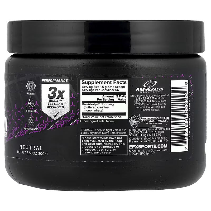 EFX Sports Kre-Alkalyn Creatine Powder Brain & Cognitive 100 Grams