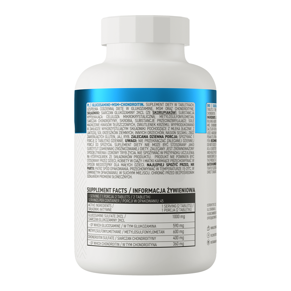 OstroVit Glucosamine(glukozamin) + MSM + Chondroitin 90 tablets - Görsel 3