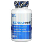 Evlution Vegan Organic Mushroom Lions Mane Cordyceps and Reishi Blend – Nootropics Brain Support 90 Veggie Caps