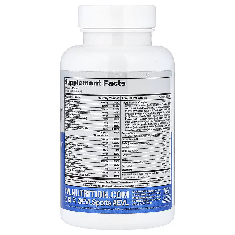 EVLution Nutrition VitaMode Sports Multivitamins Bone, Eye, & Immune Support 60 Tablets - Görsel 3