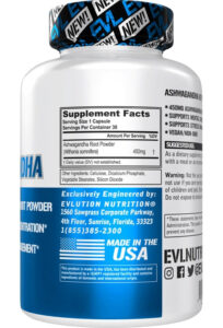 EVLution Nutrition Ashwagandha 450 mg 30 Veggie Capsules - Görsel 2