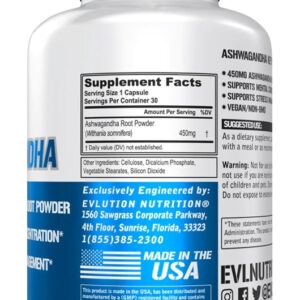 EVLution Nutrition Ashwagandha 450 mg 30 Veggie Capsules