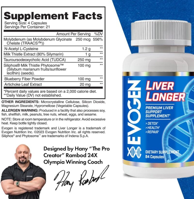 Evogen Liver Longer Molybdenum & Nac & Milk Thistle & Tudca Detox Health & Repair 84 Caps - Görsel 3