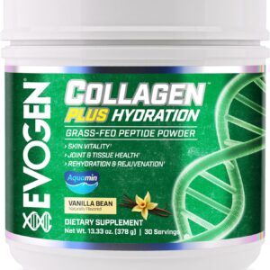 Evogen Collagen Plus Hydration Grass Fed Skin Vitality Joint & Tissue Health | Vanilla 378 gr